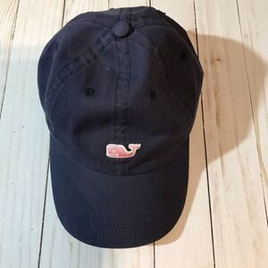 Vineyard Vines Navy blue hat pink whale baseball cap preowned adjustable